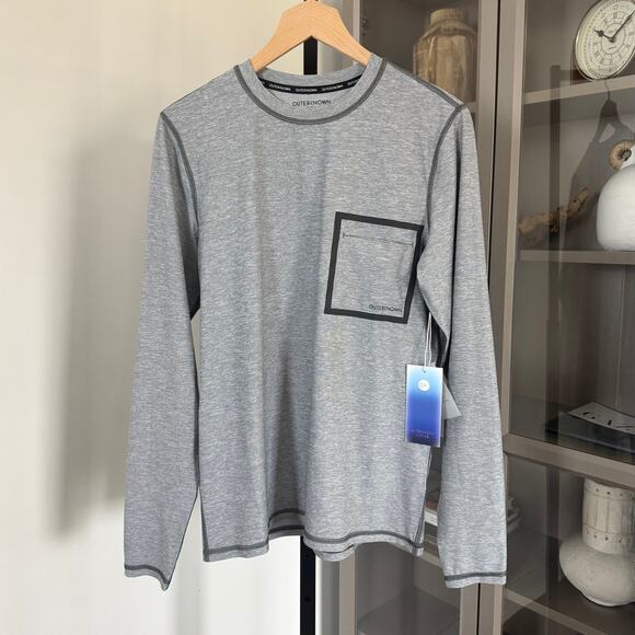 Outerknown Active Apex Heather Grey Long Sleeve Shirt XXL NEW Performance Pocket - Picture 1 of 6